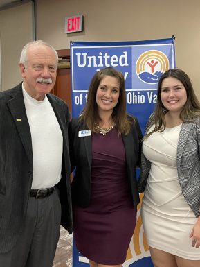Pictured: George Smoulder (past United Way executive director), Jessica Rine (current United Way executive director) and Maddi Tayl0r(United Way associate director)